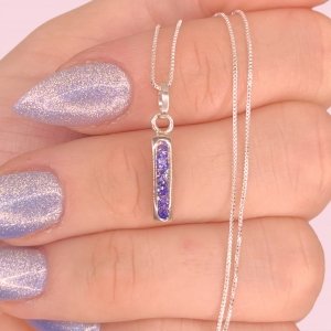 Cadena Veneziana Fina y Dije Medio Sinfin Amatista Plata 925